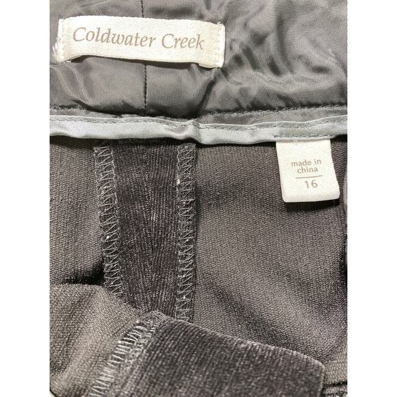 Coldwater Creek Wide Leg Pinwale Black Corduroy Trouser Pants Sz 16 Girl Boss - Picture 2 of 8